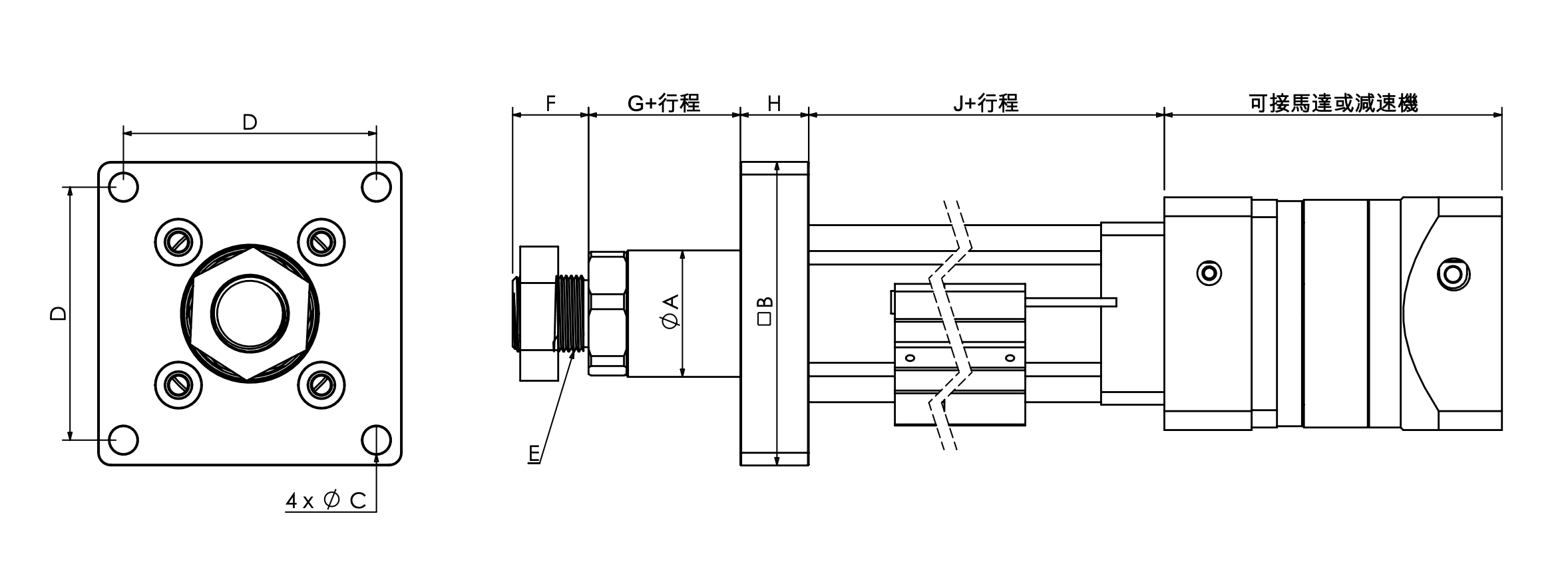 ELCP Series dimensional engineering drawing
