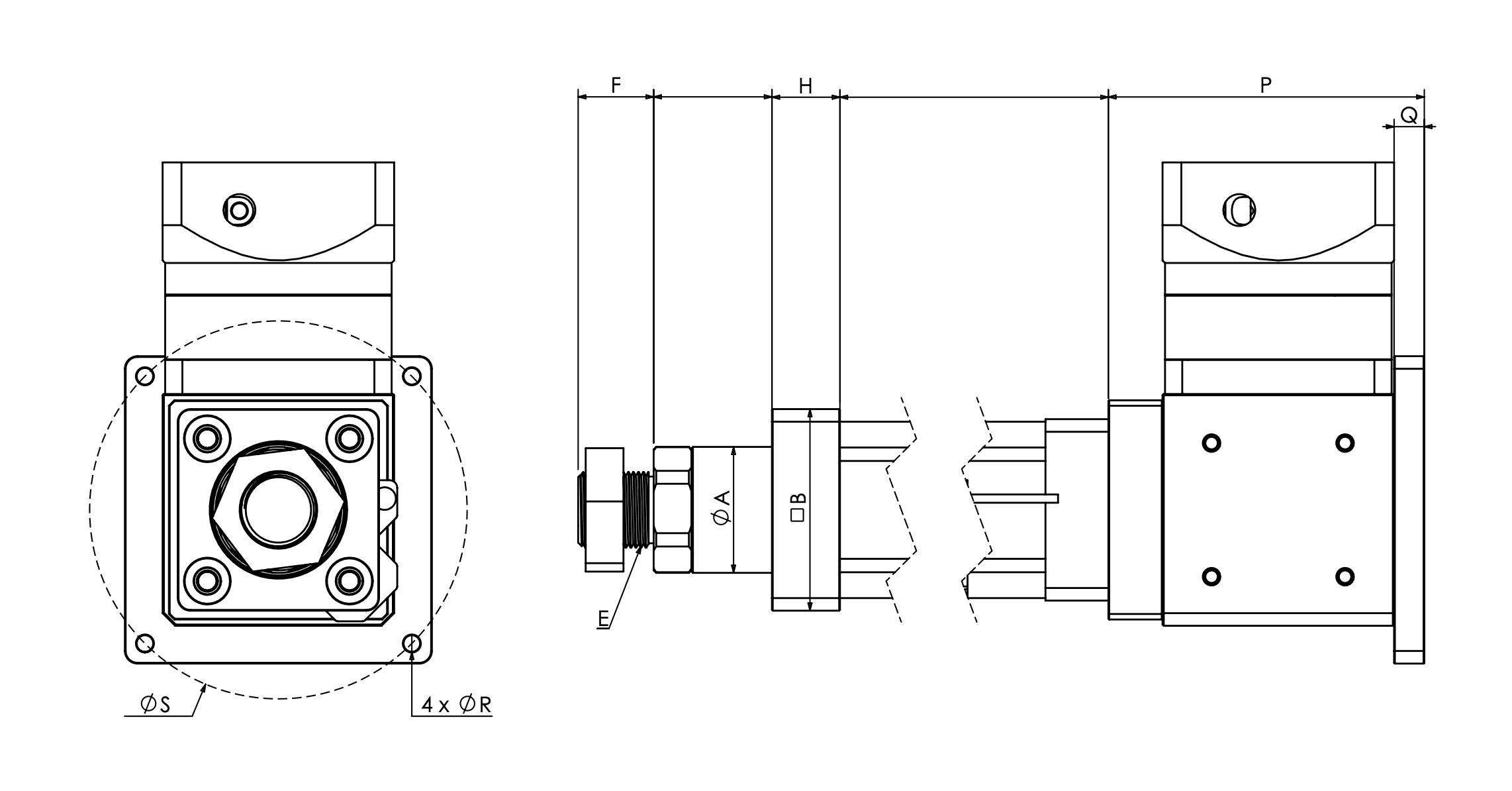 ELCW Series dimensional engineering drawing