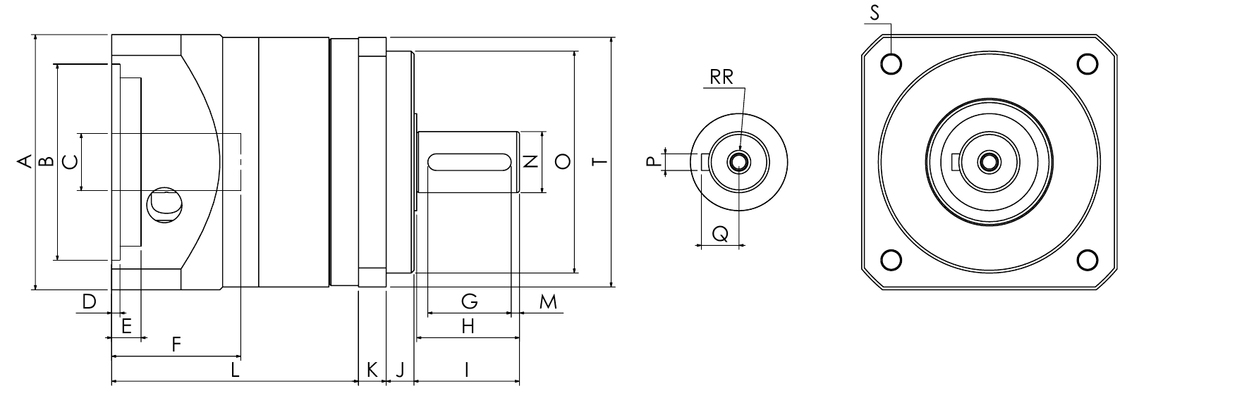GNP Series dimensional engineering drawing