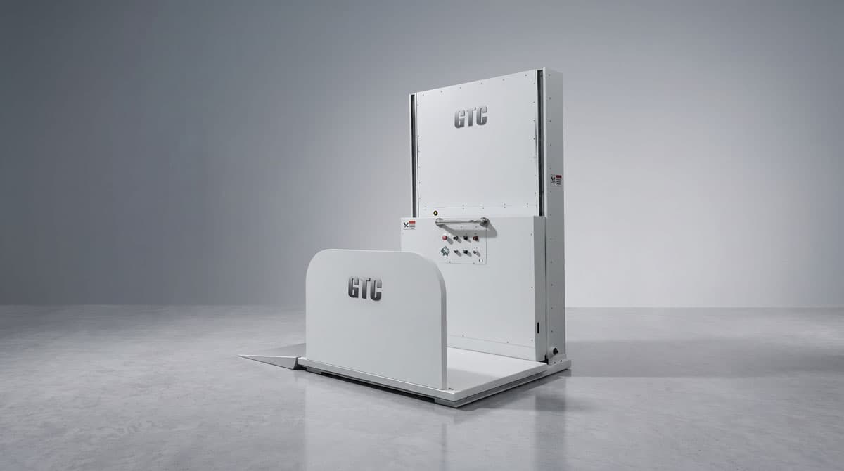 A compact home lift platform installed in a compact home environment