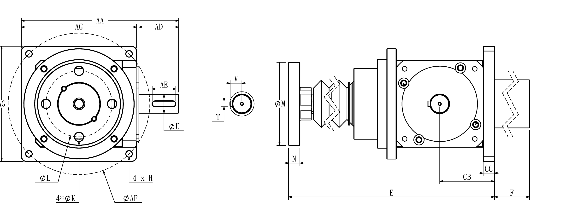 ACM body 2DS dimensional engineering drawing