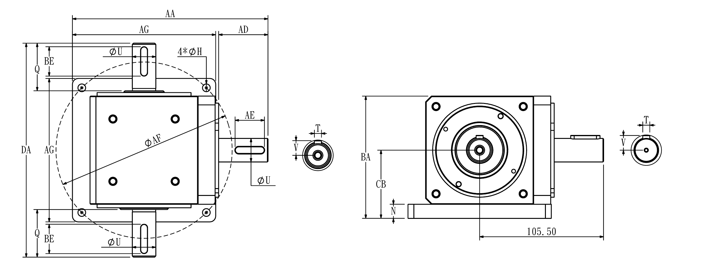 ACM SDF mounting bracket dimensional engineering drawing