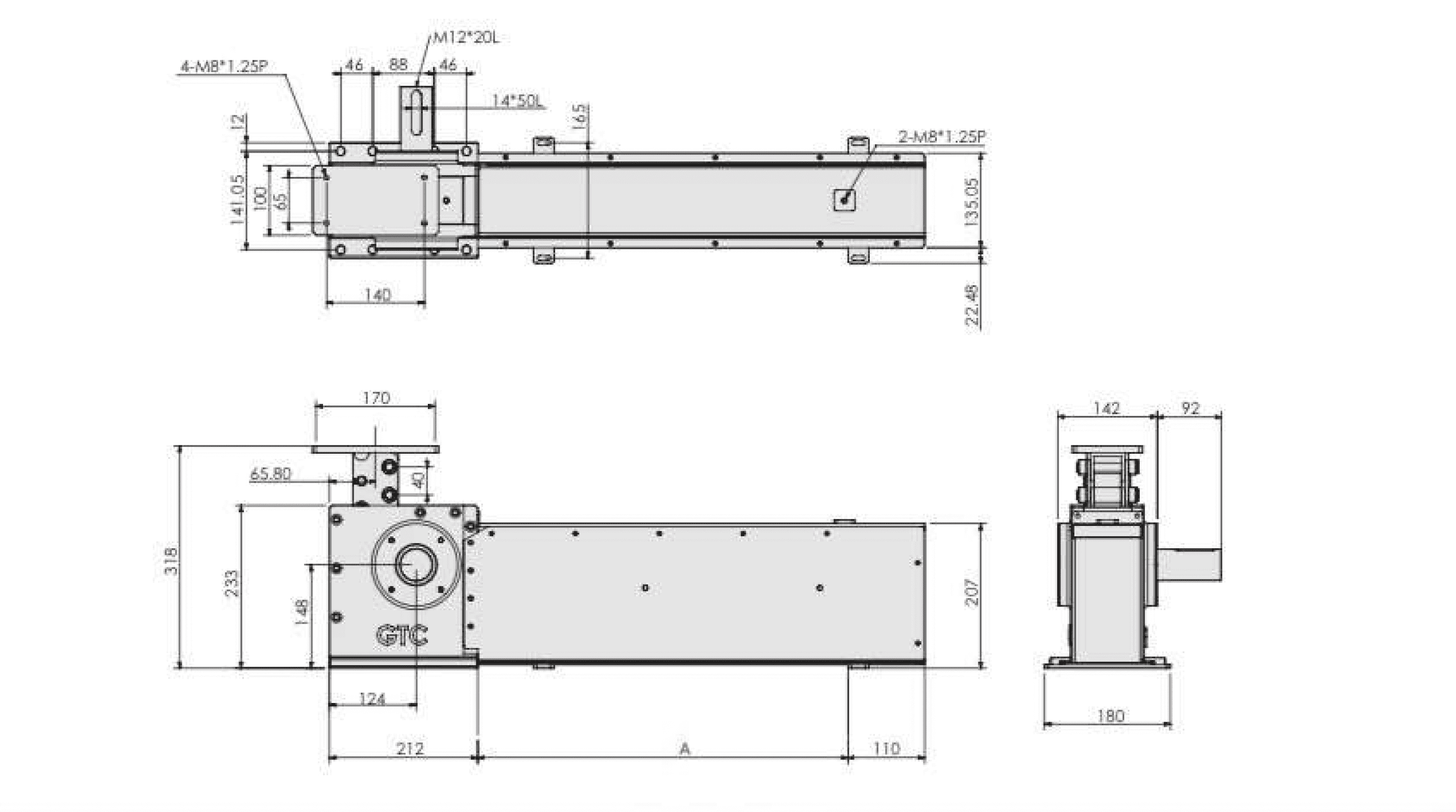 P40 rigid chain dimensional engineering drawing