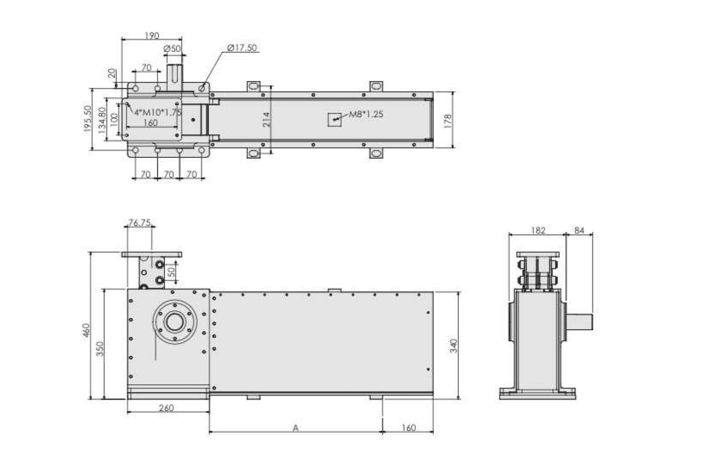 P50 rigid chain dimensional engineering drawing