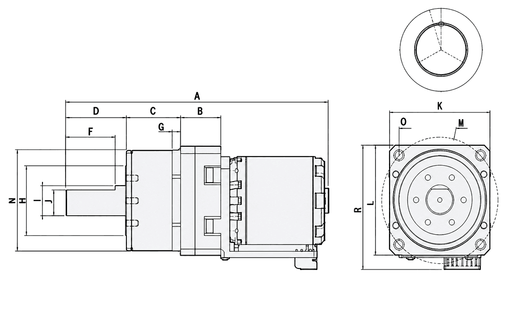 PNM Series dimensional engineering drawing
